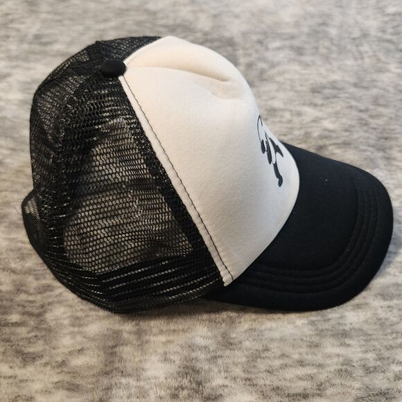 Panda Dap Trucker Hat Baseball Cap Black White O/S - Picture 2 of 5